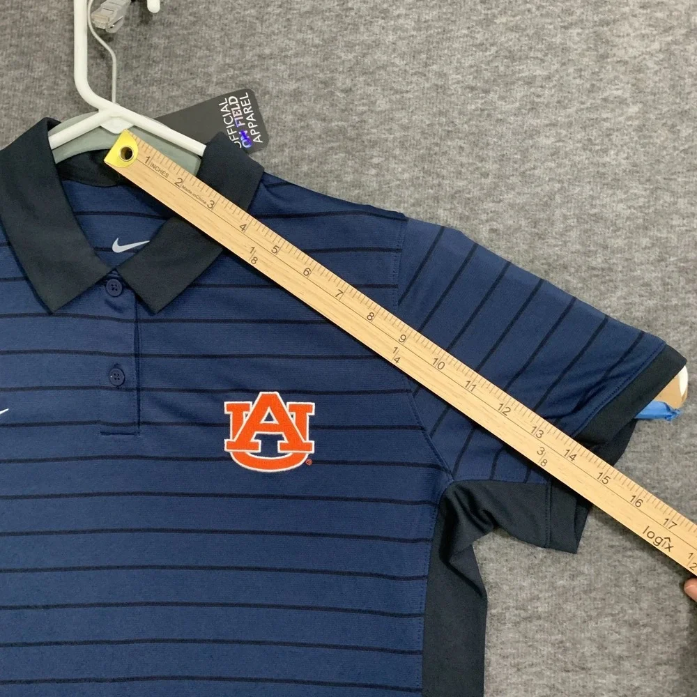 NWT Nike Auburn Tigers Polo Shirt Women's‎ Medium Navy Blue Striped SEC On Field